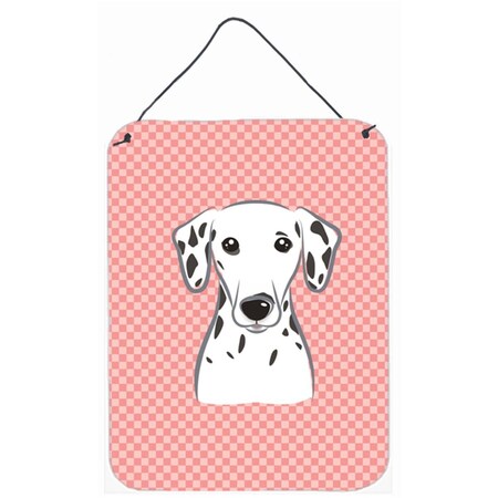 Carolines Treasures Checkerboard Pink Dalmatian Wall and Door Hanging Prints BB1210DS1216